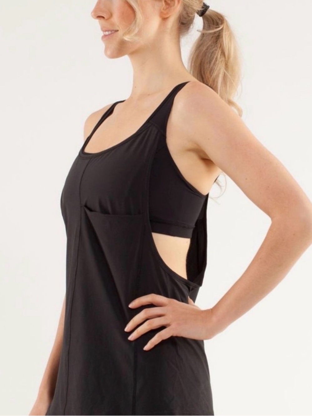 lululemon athletica Black Relaxed Tank with Front Pocket